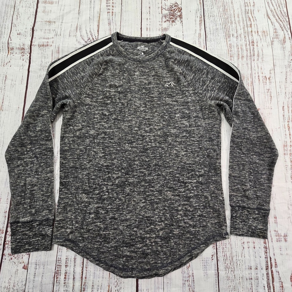 Hollister California Gray Long Sleeve Cotton Blend Pullover Sweater Men's L